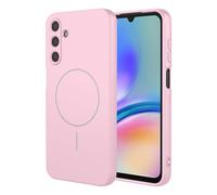 JIAFEI Coque pour Samsung Galaxy A56, Compatible avec Magnétique Silicone Liquide Housse, Protection Complète, Doublure en Microfibre Étui, Rose