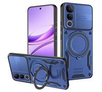 JIAFEI Coque pour Vivo V50 Lite 5G/4G, Magnétique Recharge sans Fil Housse avec 360° D’Anneau Rotatif Support, Protection de Caméra Étui Antichoc, Bleu