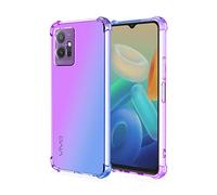 JIAFEI Coque pour Vivo Y55 5G Étui Protecteur en Souple Silicone TPU Antichoc Housse de Protection en Couleur Dégradée Compatible avec Vivo Y55 5G Violet/Bleu