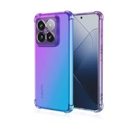 JIAFEI Coque pour Xiaomi 14 Étui Protecteur en Souple Silicone TPU Antichoc Housse de Protection en Couleur Dégradée Compatible avec Xiaomi 14 Violet/Bleu