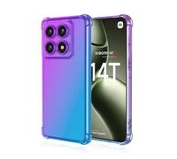 JIAFEI Coque pour Xiaomi 14T 5G Étui Protecteur en Souple Silicone TPU Antichoc Housse de Protection en Couleur Dégradée Compatible avec Xiaomi 14T 5G Violet/Bleu