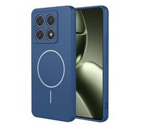 JIAFEI Coque pour Xiaomi 15T 5G, Compatible avec Magnétique Silicone Liquide Housse, Protection Complète, Doublure en Microfibre Étui, Bleu