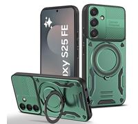 JIAFEI Coque pour Xiaomi 17 5G, Magnétique Recharge sans Fil Housse avec 360° D’Anneau Rotatif Support, Protection de Caméra Étui Antichoc, Vert