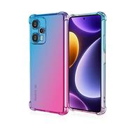 JIAFEI Coque pour Xiaomi Poco F5 Étui Protecteur en Souple Silicone TPU Antichoc Housse de Protection en Couleur Dégradée Compatible avec Xiaomi Poco F5 Bleu/Rose