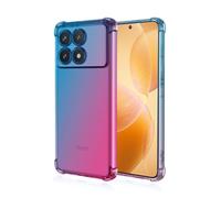 JIAFEI Coque pour Xiaomi Poco X6 Pro Étui Protecteur en Souple Silicone TPU Antichoc Housse de Protection en Couleur Dégradée Compatible avec Xiaomi Poco X6 Pro Bleu/Rose
