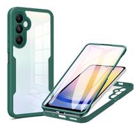 JIAFEI Coque pour Xiaomi POCO X7 Pro 5G/Redmi Turbo 4 5G, Housse Transparente Protection d'écran intégrée, Intégrale 360°Protection, Protection Caméra, Antichoc Militaire Étui, Vert