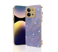 JIAFEI Coque pour Xiaomi Redmi 15C 5G/4G/POCO C85, Housse de Paillettes Motif Vague d'eau, Étui de Antichoc en TPU Bumper Luxe Tendance Électroplaqué pour Filles, Violet