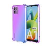 JIAFEI Coque pour Xiaomi Redmi A1/Xiaomi Redmi A2 Étui Protecteur en Souple Silicone TPU Antichoc Housse de Protection en Couleur Dégradée Compatible avec Xiaomi Redmi A1/Redmi A2 Violet/Bleu