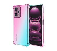 JIAFEI Coque pour Xiaomi Redmi Note 12 Pro+ Plus 5G Étui Protecteur en Souple Silicone TPU Antichoc Housse de Protection en Couleur Dégradée Compatible avec Redmi Note 12 Pro+ Plus 5G Rose/Vert