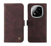 JIAFEI Cover per Xiaomi Redmi Note 14 Pro 5G/POCO X7 5G, Libro Custodia Portafoglio Premium Pelle PU Case Con Cordino/Slot per Schede/Magnetica a Scatto/Funzione Stand, Marrone