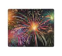 JIAGLINDE Tapis de souris carré en tissu imprimé 3D, motif explosion feu d'artifice, base en caoutchouc antidérapant, lavable, pour ordinateur de bureau, ordinateurs portables, souris sans fil, 17,8 x