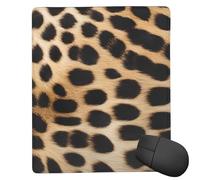 JIAGLINDE Tapis de souris carré en tissu imprimé léopard rugueux avec base en caoutchouc antidérapant et lavable pour ordinateur de bureau, ordinateurs portables, souris sans fil 17,8 x 22,9 cm
