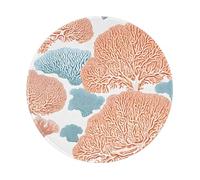 JIAGLINDE Tapis de souris rond en tissu imprimé récif corallien avec base en caoutchouc antidérapant et lavable pour ordinateur de bureau et souris sans fil 20,3 cm