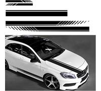 JIAHAI 5 Pièces Autocollant De Bande De Capot De Voiture pour Smart 451 Brabus Smart 453, Imperméable Auto Racing Body Side Stripe Decal, Auto Body Racing Rétroviseur