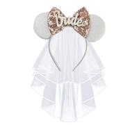 JIAHANG Serre-tête avec oreilles de souris avec voile de mariée, oreilles de lune de miel, accessoire pour enterrement de vie de jeune fille (ZZbride)