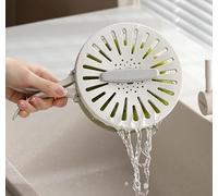 JIAHAO Lot de 2 paniers à linge pour fruits et légumes avec couvercle égouttoir Blanc 15,5 x 10,5 cm