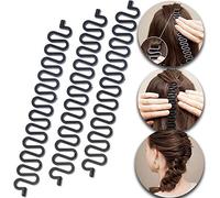 JIAHAO Lot de 3 bigoudis pour tresser les cheveux avec crochet Noir