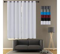 JIAHAO Rideau Occultant Thermiques 70 x 145 cm Opaque à Oeillets Isolation Lumiere Rideau Occultant Anti UV Decoration Chambre,pour Salon, Blanc
