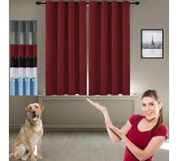 JIAHAO Rideaux de Qualité 170 x 100 cm Rideau Occultant avec Œillets Rideau Occultant Lot de 1 Rideau,pour Salon, Rouge