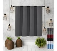 JIAHAO Rideaux Décoratifs 80 x 100 cm Opaque à Oeillets Isolation Lumiere Rideau Occultant Rideaux Légers,pour Salon, Gris Foncé