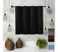 JIAHAO Rideaux Décoratifs 85 x 110 cm Tenture Opaque à Oeillets Isolation Curtain Lot de 1 Rideau,pour Salon, Noir