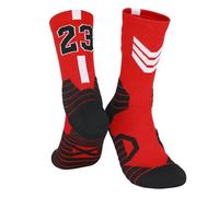 JIAHAOS Chaussette Chaussettes De Basket-Ball Masculin Sports Socks Tobs De Basket-Ball Épais-23-rouge Blanc-a (Taille 33-37)