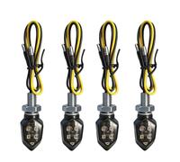 JiaHeHe 4 Pièces Clignotant LED Homologué E Mark E24 12V Universel, Mini Indicateur LED Étanche IP65, 5 LEDs Haute Luminosité, Petit Clignotant Enduro Compatible Moto, Scooter, Moped, Quad, Off-Road