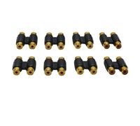 JiaHeHe 8 Pièces Coupleur RCA Femelle à Femelle, Adaptateur Double RCA, Connecteur Plaqué Or, Câble Audio Vidéo, Pour Platine Vinyle, Amplificateur, Subwoofer, Câble Jack, Adaptateur Prise Jack