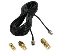 JiaHeHe Câble Coaxial SMA 10m RG174, Rallonge SMA Male-Femelle, Adaptateur Coaxial RF, Câble Antenne avec 3 Adaptateurs pour Routeur WiFi, 4G LTE, GPS, Radio Ham, Modem 5G