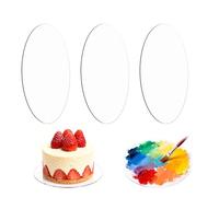 JiaHeHe Disque gâteau acrylique 18cm épais, cake board rond transparent 2mm CNC, plateau réutilisable stable pour lissage pâtisserie, présentations desserts, bricolage déco, usage maison et atelier