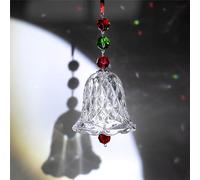 JIAHG Atrrape-soleils en Cristal Clochette Décoratif de Noël pour Sapin Fenêtre Vitrine Porte Pendentif Prisme à Facettes en Forme de Goutte d'eau Boule de Cristal Suncatcher