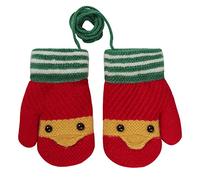 JIAHG Bébé Moufle Tricoté d'Hiver Gants Plein-doigts Doux Confort Moufle Double-Couches Épais Chaud Moufle avec Cordon Anti-Perdu pour Enfants 1-3Ans Gants Thermique en Plein Air