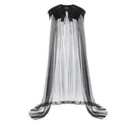 JIAHG Cape de Plume en Maille Transparente Châle Femme Gothique Plume Haussement d'Épaule Costume de Déguisement Halloween Carnaval Noël Cape Capuchon Cosplay Soirée à Thème