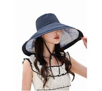 JIAHG Capeline Femme Imprimé Double Faces Capeline à Large Bord Pliable Chapeau de Soleil Doux Respirant avec Cordon Coupe-Vent Chapeau de Plage Voyage Camping Randonnée 55-58 CM