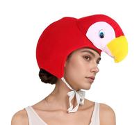 JIAHG Chapeau Perroquet en Peluche Adulte et Enfant Chapeau Oiseau Déguisement Halloween Carnaval Fête à Thème Costume de Performance Animal