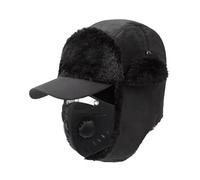 JIAHG Chapka d'hiver Homme Casquette Chaud Épais avec Cache-Oreilles et Masque Visage Chapeau de Trappeur Doublure Polaire Cagoule de Ski Neige Cyclisme Camping Randonnée