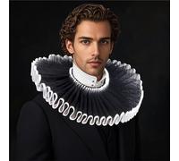 JIAHG Col Ruff Renaissance Vintage Collerette Ébouriffée Cour Noble Accessoires de Cosplay Clown Costume de Déguisement Performance Comédie Halloween Carnaval Festival Dramatique