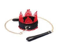 JIAHG Collier Ras du Cou en Dentelle avec Anneau en O Collier BDSM avec Chaîne en Laisse Ajustable Accessoire Érotique Jeux Sexuel pour Adultes
