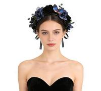 JIAHG Couronne de Fleurs Gothique pour Femme Serre-tête Vampire (Violet)