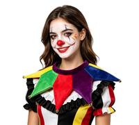 JIAHG Ensemble de costume de fou avec chapeau et collier avec cloches | Chapeau de clown en velours doux unisexe pour adulte, multicolore, accessoire de costume pour Halloween, carnaval, cosplay