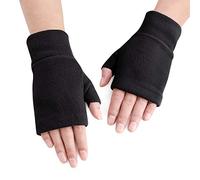 JIAHG Femme Gants sans Doigts Automne Hiver Moufle Demi-Doigts Doux Chaud pour Taper Écrire Cyclisme Mitaines Tricotés à Écran Tactile Gants de Sports Extérieur Chauffre Le Poignet