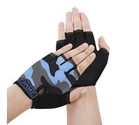 JIAHG Gants de Cyclisme Enfant Garçon Fille Gants Demi-Doigt de Vélo Skate-Board Antidérapant Gants de Varappe Doux Confort Professionnel Gants Mitaine de Sport en Plein air Respirant Confort