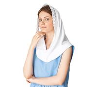 JIAHG Hijab Femme Musulmane en Mousseline Léger Respirant Mantille Catholique Foulard de Tête en Dentelle Voile d'église Chrétien Messe Écharpe d'été Protection Solaire