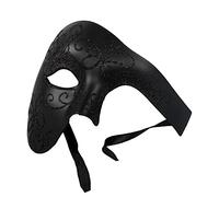 JIAHG Masque Phantôme de Borgne Opéra Drame Demi-visage Masque Antique Halloween Carnaval Masque Steampunk de Déguisement à Paillettes Mystérieux Danse Soirée
