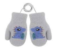 JIAHG Moufle Enfant 1-3 Ans Motif à Dinosaure Gants d'Hiver en Polaire Épais Chaud pour Tout-petit École Maternelle Gants Plein-doigts Double Couches avec Cordon Anti-Perdu