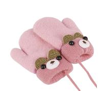 JIAHG Moufle Tricoté pour Bébé Fille et Garçon Gants d'Hiver Plein-doigts Double-Couches Epais Chaud Doux Mignon Moufle à Motif Animal avec Cordon Anti-Perdu pour Enfants 0-3 Ans