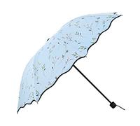 JIAHG Ombrelle à 3 Pliants Imprimée Florale Femme Parapluie de Soleil Compact UV Protection UPF 50+ Parasol de Voyage Jardin Para-pluie et soleil Imperméable et Résistant au Vent