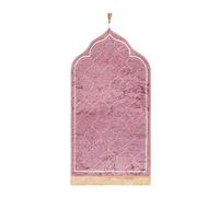 JIAHG Tapis de Prière Musulman 60 * 110 CM Antidérapant Épais Doux Confort pour Pèlerinage et Ramadan - Décoration en Velours Imprimé à Franges Arabe Indien