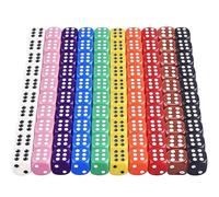 Jiahuade 100 Pièces Dés,Dés Multicolores,6 Faces Dés à Jouer Jeu Coin carré avec 10 Couleurs pour Tenzi, Farkle, Yahtzee, Bunco Or Enseignement des mathématiques (B)