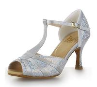 JIAJIA Y20524 Sandales à Talon compensé en Latex pour Femme Couleur Argent, Taille 41 EU